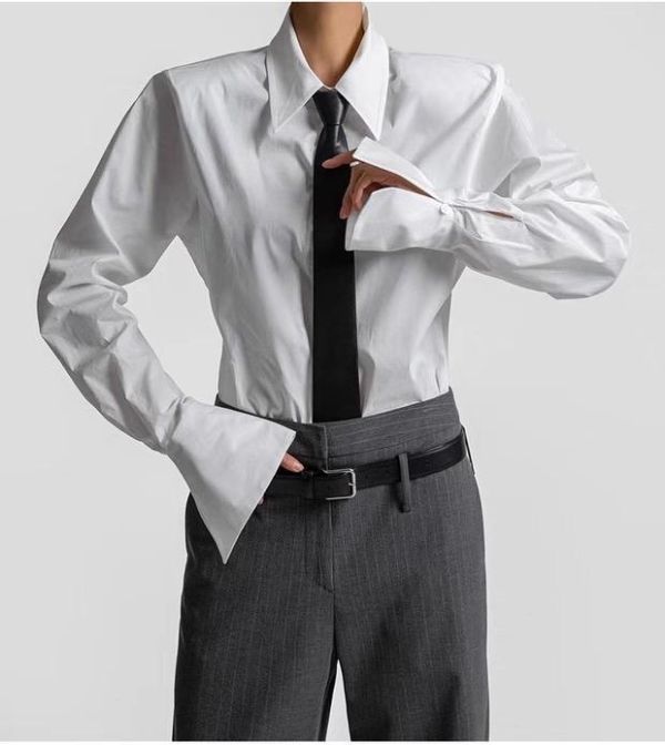 立體肩線寬袖襯衫 襯衫