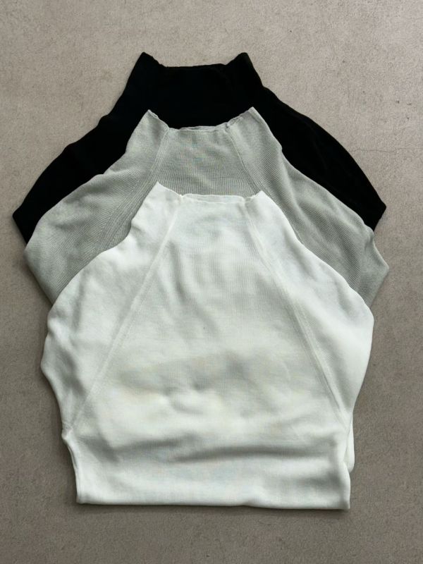 立領貼膚細針織長袖 