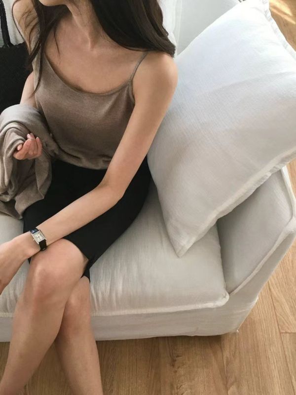 質感親膚細肩帶針織套組 細肩帶針織背心