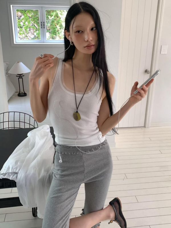 修身羅紋背心 羅紋背心