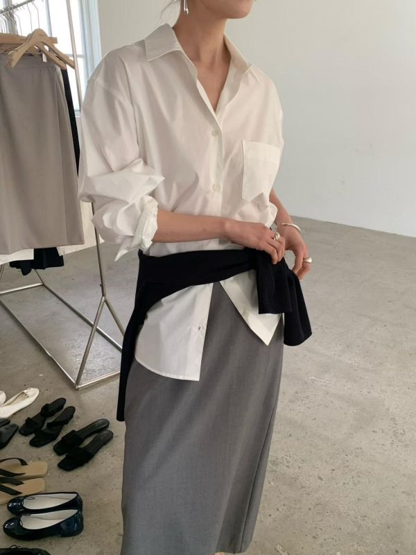 經典寬版抗皺襯衫 襯衫