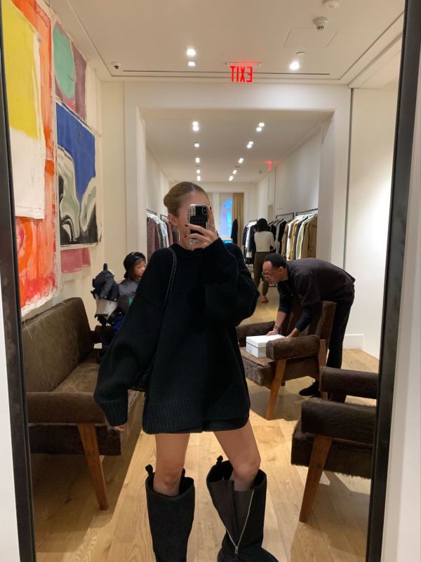 結構寬袖針織毛衣 針織毛衣