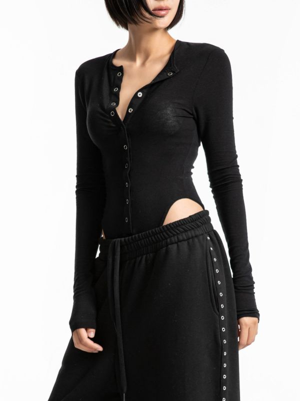 排釦連身body上衣 body上衣