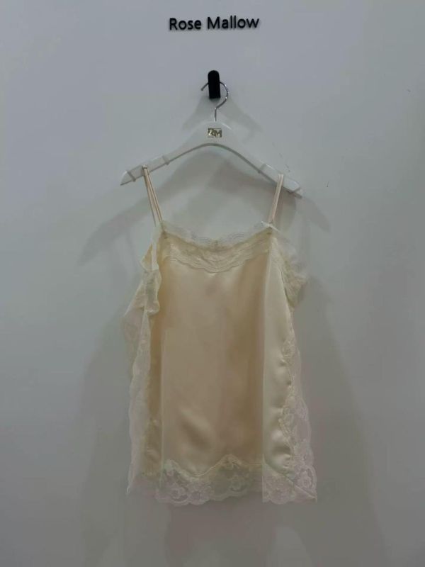 蕾絲開衩緞面背心 蕾絲背心