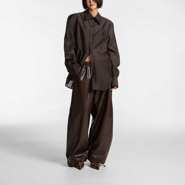 結構感立體廓形皮褲 廓形皮褲