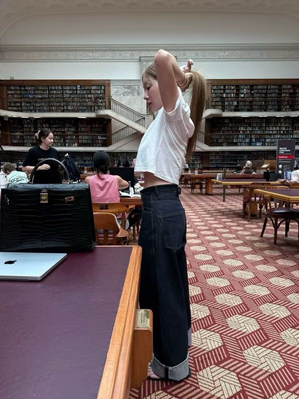 Oversized 原色繭形牛仔褲 繭形牛仔褲