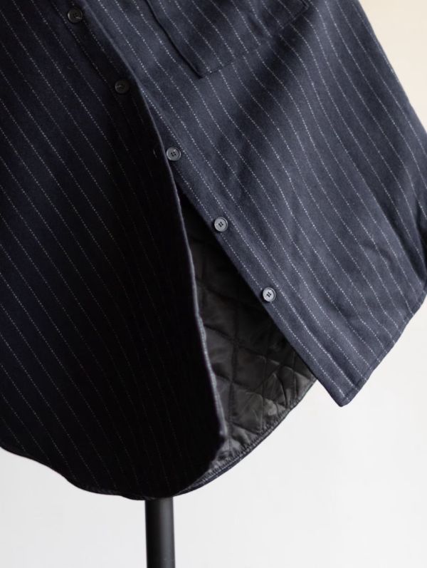 寬袖落肩條紋襯衫 襯衫