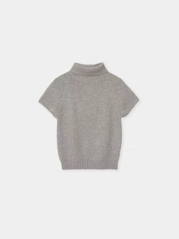 喀什米爾立領針織上衣 高領針織