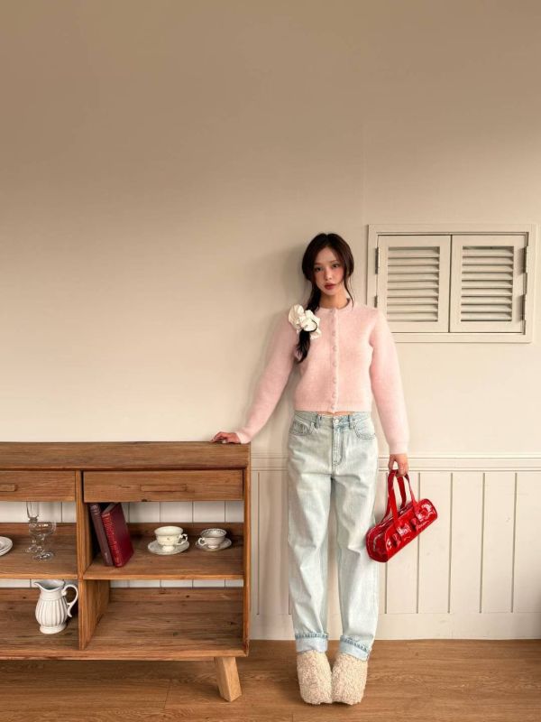 雲絨短版針織外套 短版針織外套