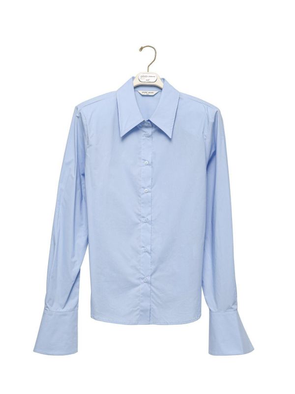 立體肩線寬袖襯衫 襯衫