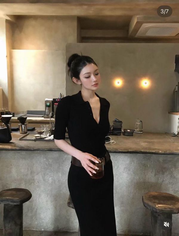 翻領開襟針織兩件式套組 針織兩件式套組