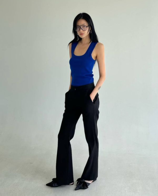 極簡寬肩羅紋背心 背心 tank top