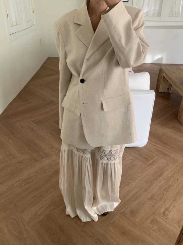 光澤感緞面蕾絲長裙 蕾絲裙