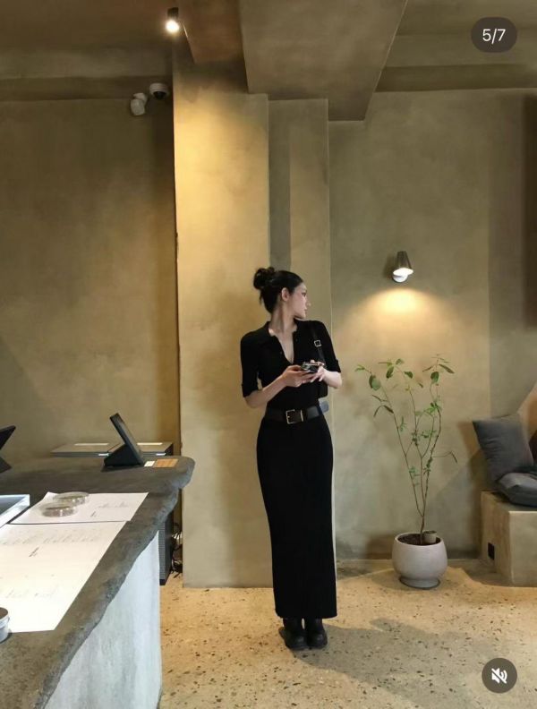 翻領開襟針織兩件式套組 針織兩件式套組