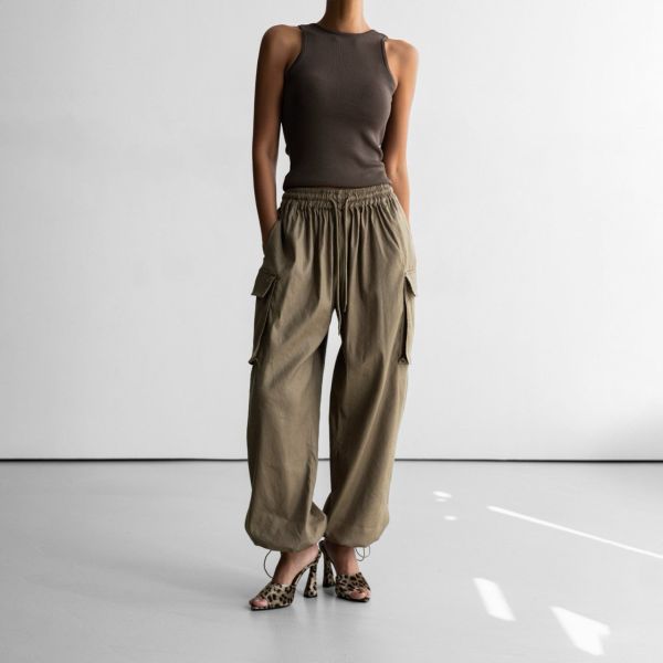 率性設計感抽繩工裝褲 工裝褲