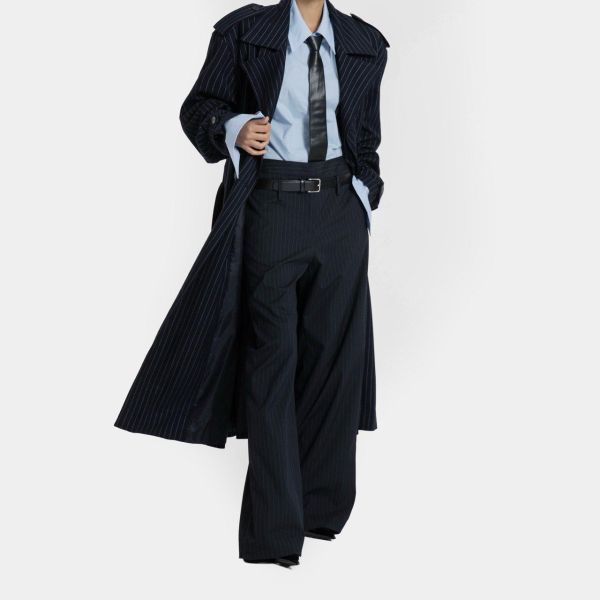 高腰修身條紋西裝褲 條紋西裝褲