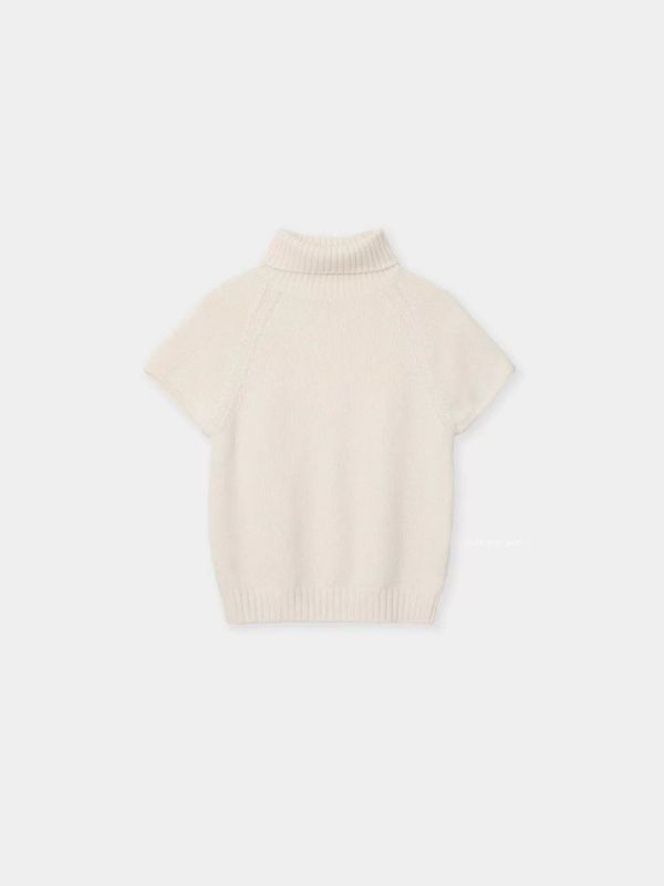 喀什米爾立領針織上衣 高領針織