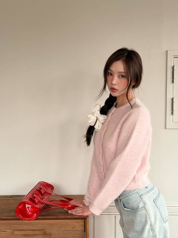 雲絨短版針織外套 短版針織外套