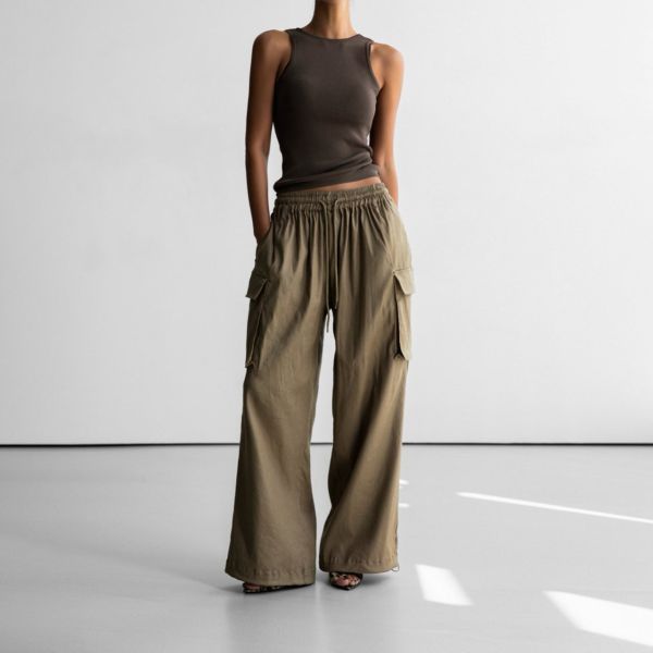 率性設計感抽繩工裝褲 工裝褲