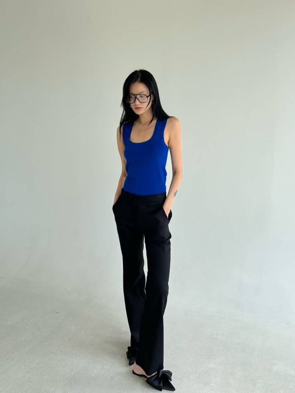 極簡寬肩羅紋背心 背心 tank top