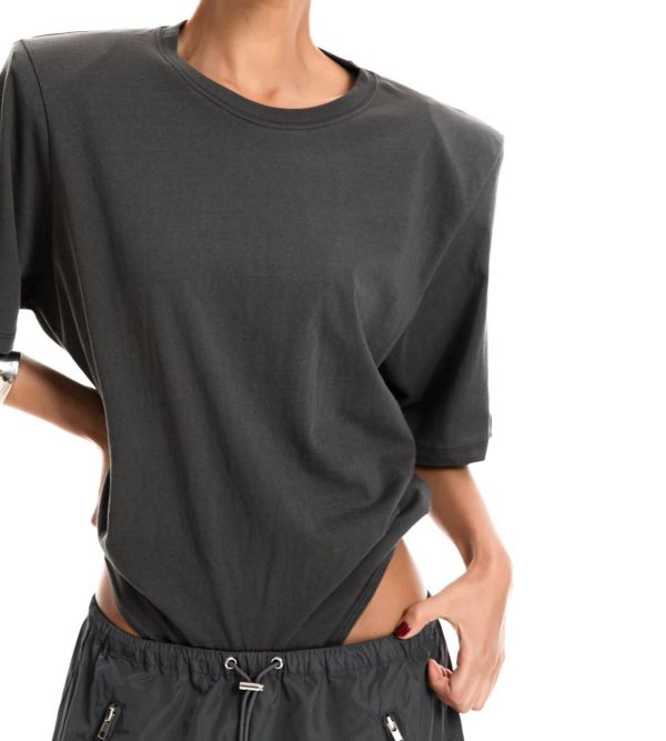 墊肩oversized Body T-shirt oversized  T-shirt