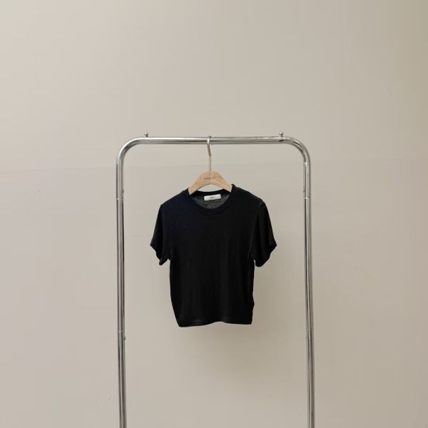 柔膚透視修身短袖上衣 