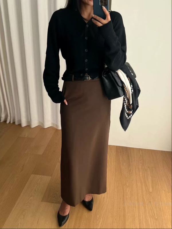 修身直筒開衩西裝裙 直筒裙 西裝裙 開衩裙