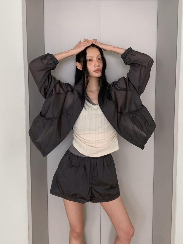 輕薄光澤感防曬外套 防曬外套