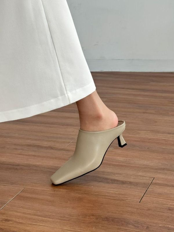 質感方頭低跟穆勒鞋 穆勒鞋 mules