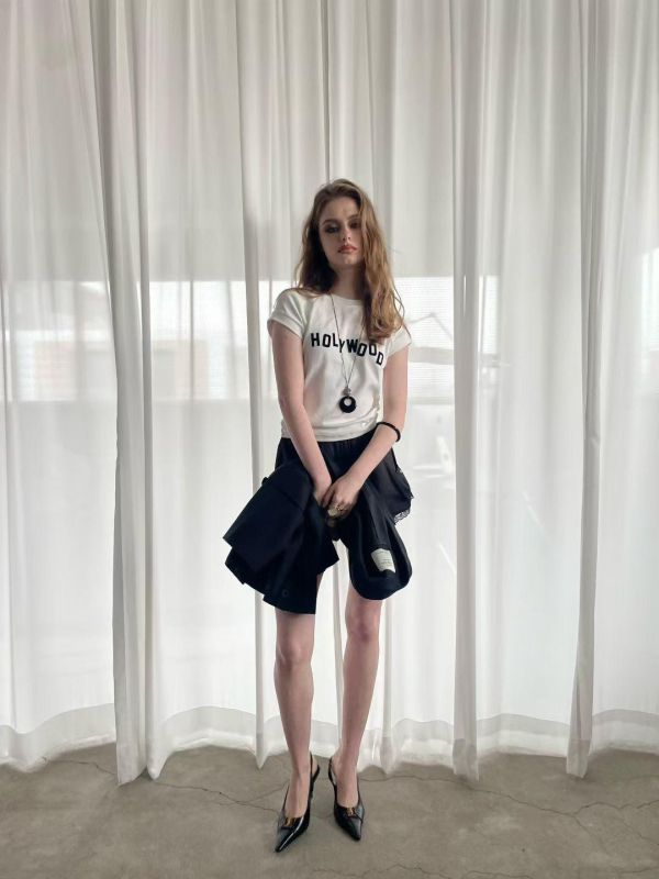 設計感字母修身短T t-shirt