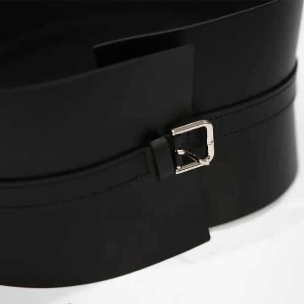 俐落剪裁寬版腰封 皮帶 腰封