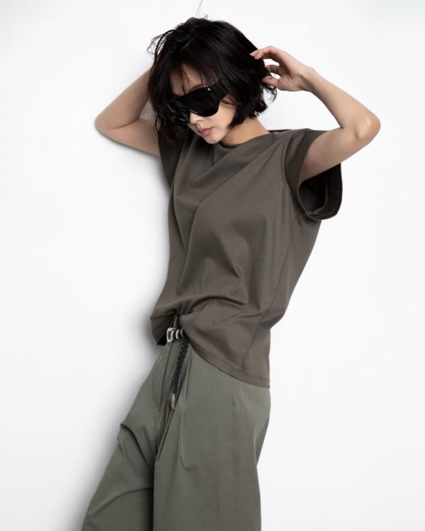 墊肩棉質T-shirt T-shirt 墊肩T-shirt 棉質