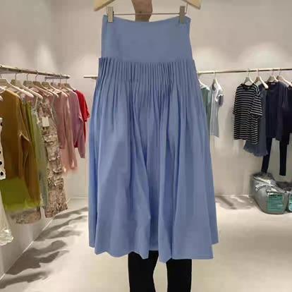 Azure細褶收腰長裙 百褶裙