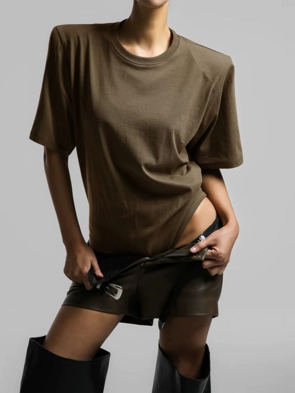墊肩oversized Body T-shirt oversized  T-shirt