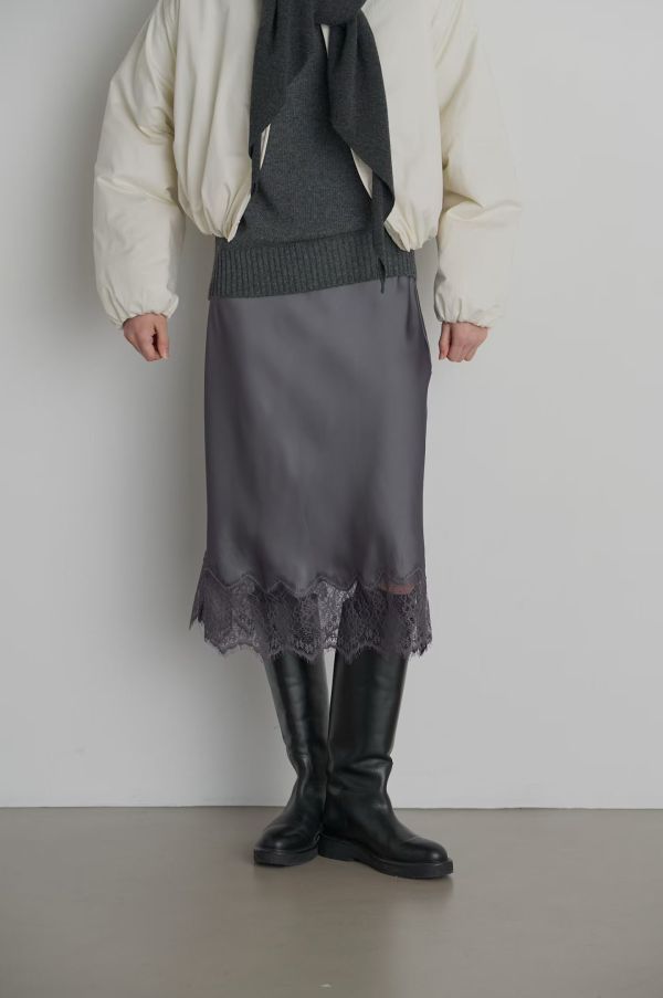 Rowe緞面蕾絲裙 蕾絲裙 緞面