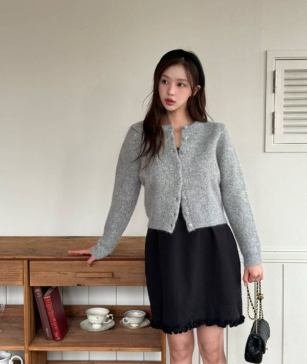 雲絨短版針織外套 短版針織外套