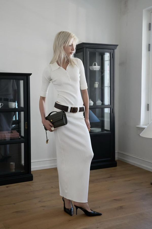 翻領開襟針織兩件式套組 針織兩件式套組