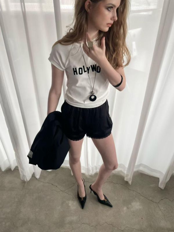 設計感字母修身短T t-shirt