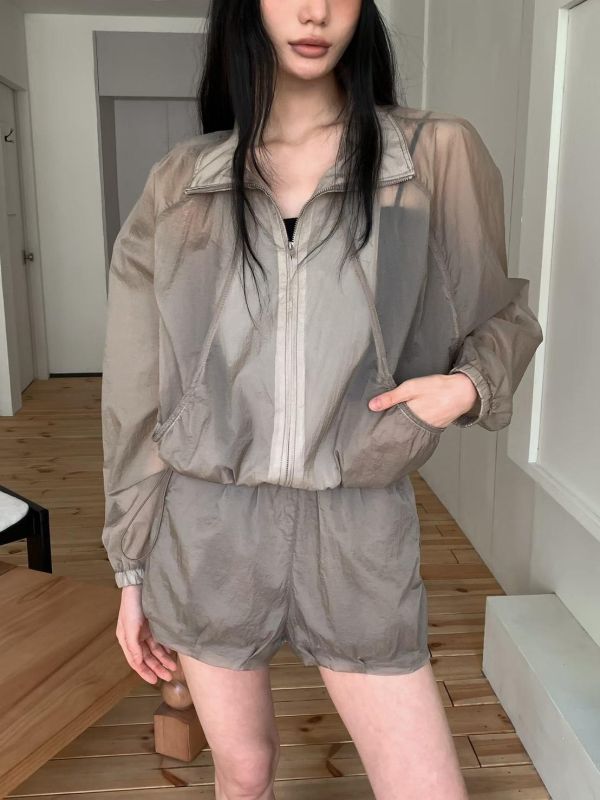 輕薄光澤感防曬外套 防曬外套