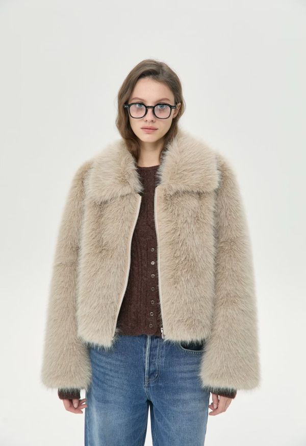 Cloud Fur蓬毛短外套 皮草外套