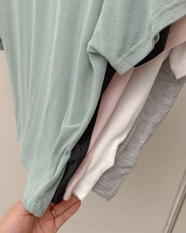 柔膚透視修身短袖上衣 