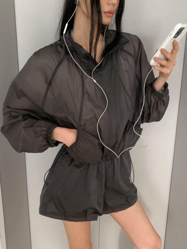 輕薄光澤感防曬外套 防曬外套