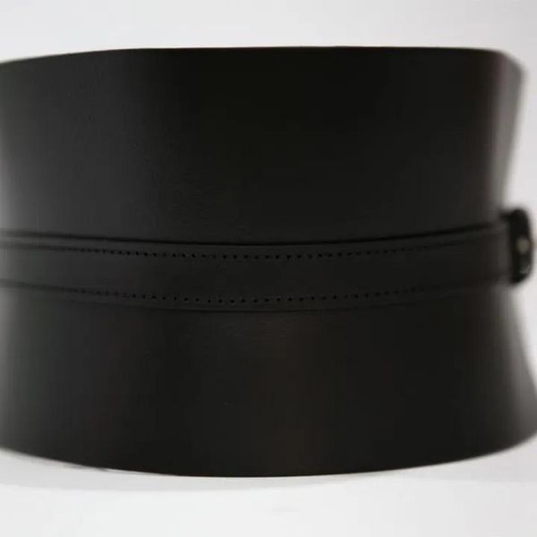 俐落剪裁寬版腰封 皮帶 腰封