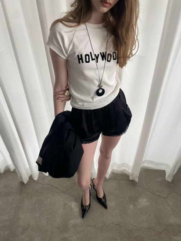 設計感字母修身短T t-shirt