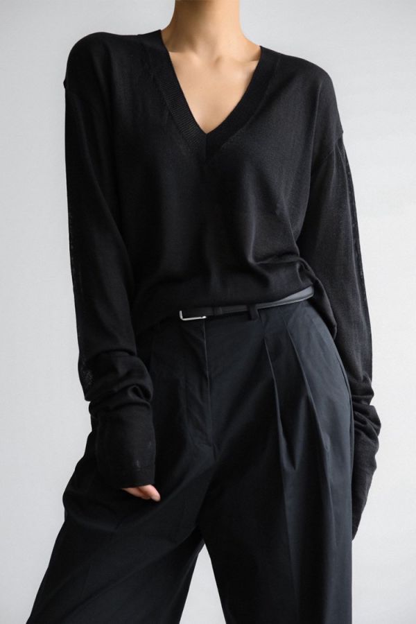 法式慵懶V領針織 針織V領