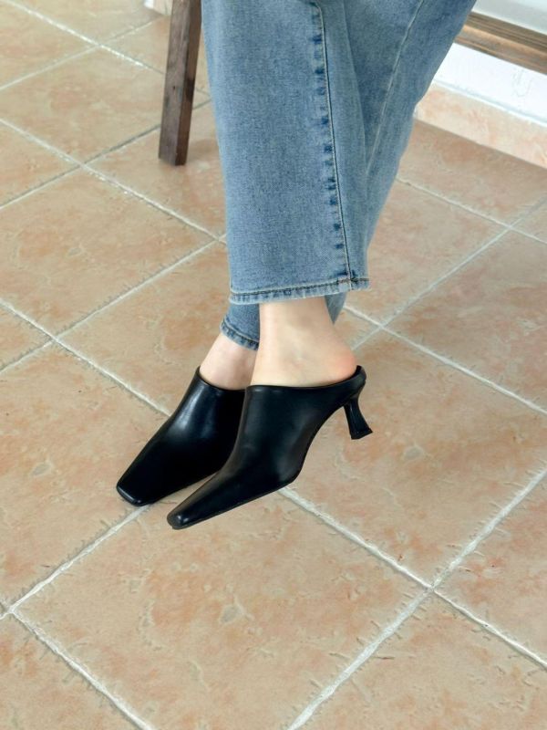 質感方頭低跟穆勒鞋 穆勒鞋 mules