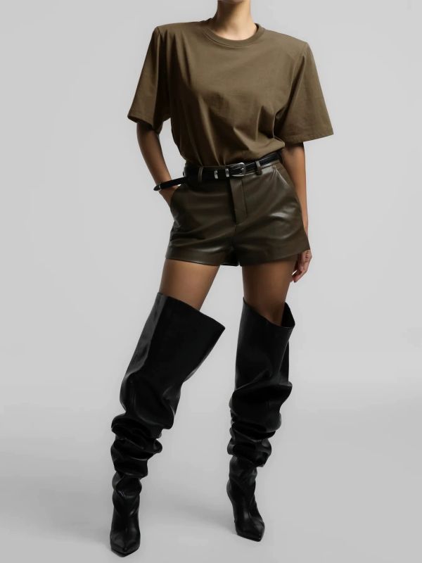 墊肩oversized Body T-shirt oversized  T-shirt