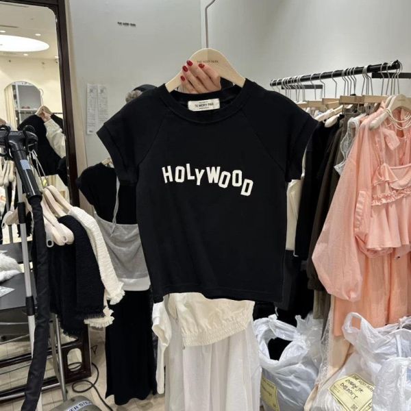 設計感字母修身短T t-shirt