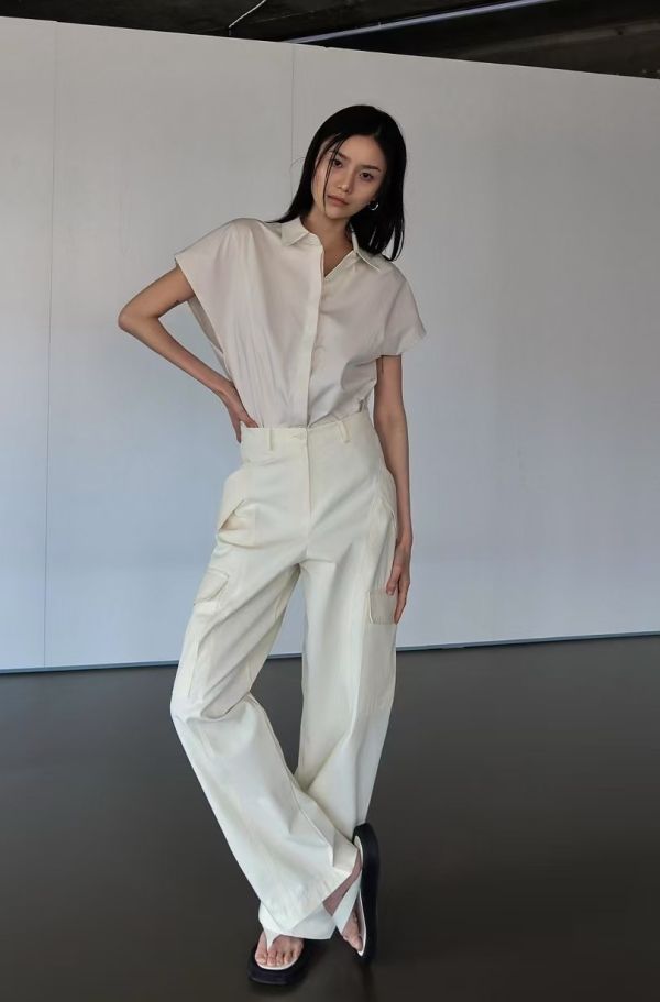 Oversized 落肩無袖襯衫 落肩無袖襯衫