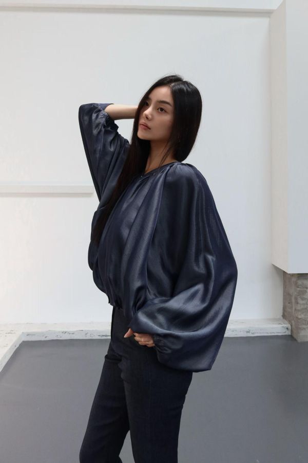法式緞面澎袖外套 澎袖外套